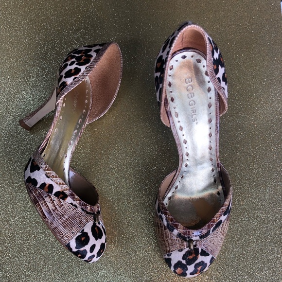 BCBGirls Shoes - Leopard Pony hair heels